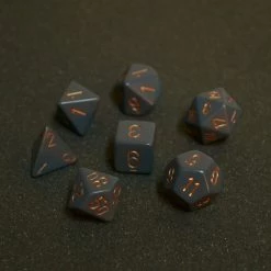 Chessex: Opaque Poly 7 Set - Dark Grey/Copper Dice