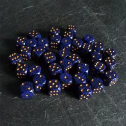 Chessex Speckled D6 Set Of 36 Golden Cobalt