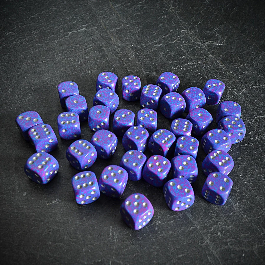 Chessex Tabletop Speckled D6 Set Of 36 Silver Tetra 4 Chessex Tabletop Speckled D6 Set Of 36 Silver Tetra