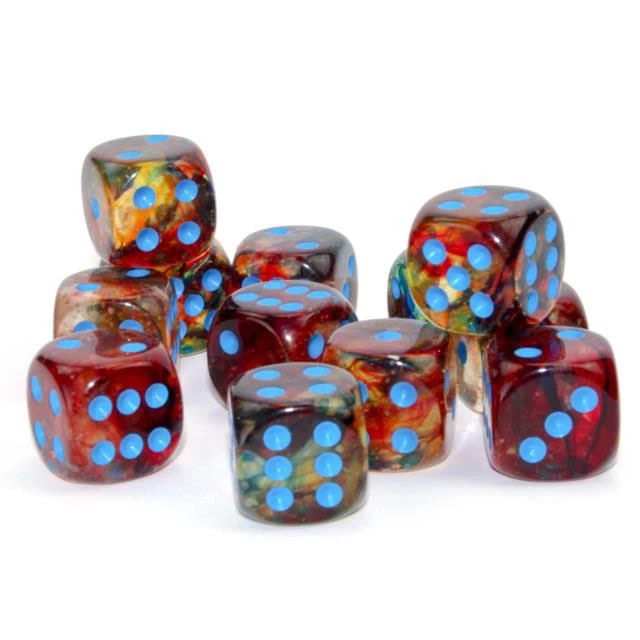 Chessex Nebula Primary/Blue 16mm D6 Dice Block (12 Dice) 4 Chessex Nebula Primary/Blue 16mm D6 Dice Block (12 Dice)