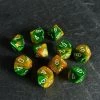 Chessex Gemini D10 Set Gold/Green/White 2 Chessex Gemini D10 Set Gold/Green/White