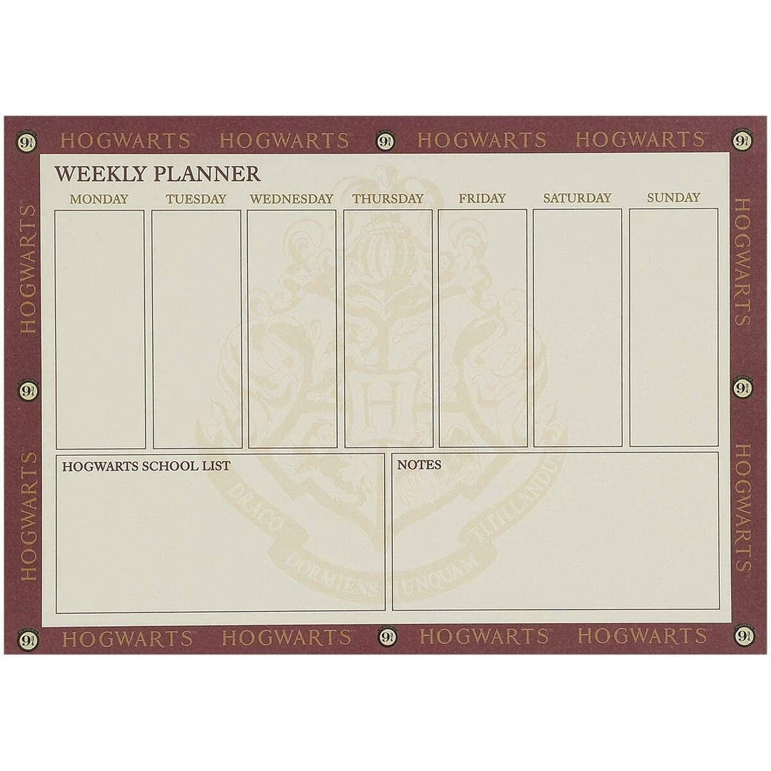 Harry Potter A5 Lined Wiro Platform 9 ¾ Weekly Planner Desk Pad Film & TV 3 Harry Potter A5 Lined Wiro Platform 9 ¾ Weekly Planner Desk Pad Film & TV