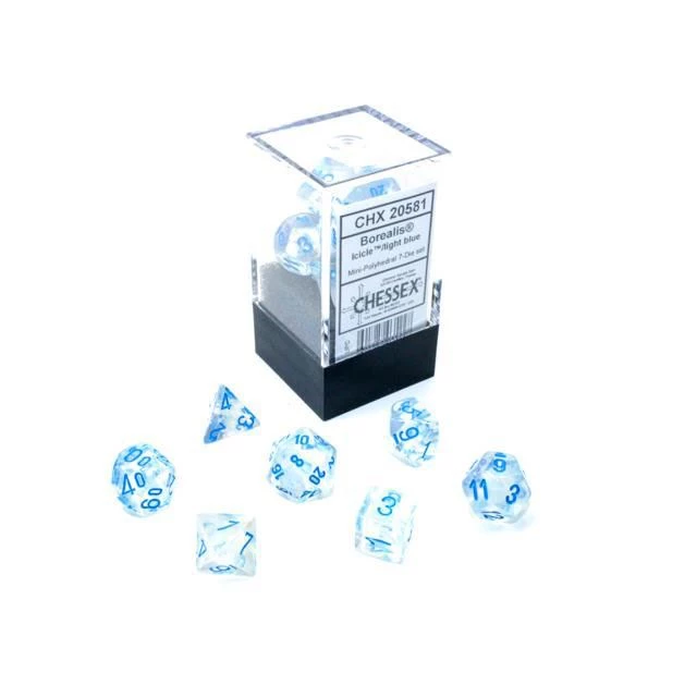 Chessex Mini-Poly 7 Borealis Ice/Blue 5 Chessex Mini-Poly 7 Borealis Ice/Blue