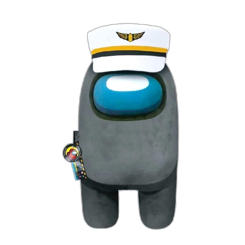 Among Us Black Crewmate W/ Captain Hat 12" Plush 4 Among Us Black Crewmate W/ Captain Hat 12" Plush