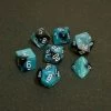 Chessex Gemini Poly 7-Die Set - Black Shell/White Tabletop
