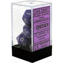 Chessex Opaque Poly 7 Set Purple/Whit