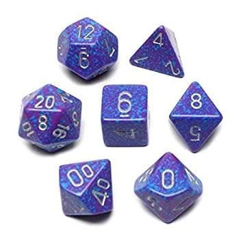 Chessex Tabletop Speckled Poly 7-Dice Silver 4 Chessex Tabletop Speckled Poly 7-Dice Silver