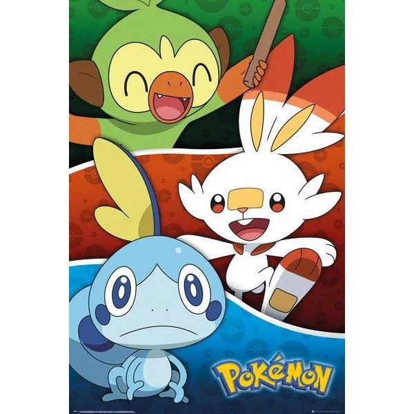 Pokemon Galar Starters Poster 29 3 Pokemon Galar Starters Poster 29