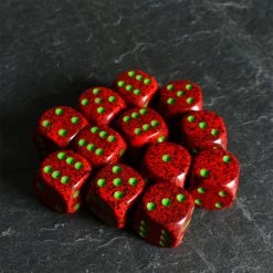 Chessex Strawberry Speckled D6 Set