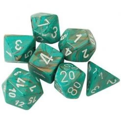 Chessex Dice Marble Oxi-Copper Polyhedral 7 Die Set