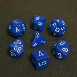 Dice Chessex Opaque Poly 7-Die Set - Blue/White 5 Dice Chessex Opaque Poly 7-Die Set - Blue/White