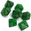 Chessex Vortex Green/Gold Polyhedral 7 Die Set Tabletop