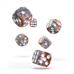 Oakie Doakie Dice Tabletop Oakie Doakie 16mm D6 Set Of 12 - Gemdice, Silver Rust