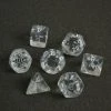 Chessex Translucent Poly 7-Die Set - Clear/White Tabletop 2 Chessex Translucent Poly 7-Die Set - Clear/White Tabletop