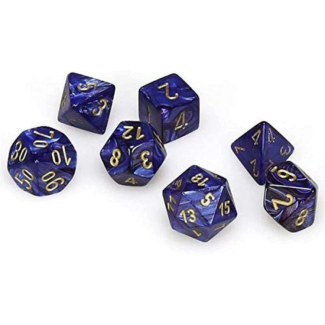 Chessex Dice Scarab Poly 7-Die Set RBlue/G 3 Chessex Dice Scarab Poly 7-Die Set RBlue/G