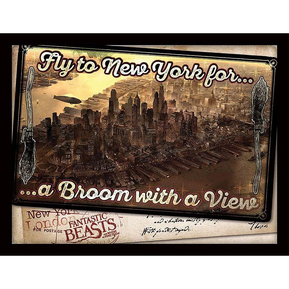 Harry Potter Fantastic Beasts 'Fly To New York' Framed Poster 3 Harry Potter Fantastic Beasts 'Fly To New York' Framed Poster