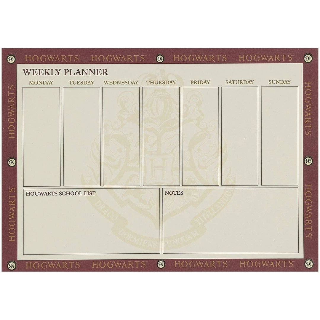Harry Potter A5 Lined Wiro Platform 9 ¾ Weekly Planner Desk Pad Film & TV 4 Harry Potter A5 Lined Wiro Platform 9 ¾ Weekly Planner Desk Pad Film & TV