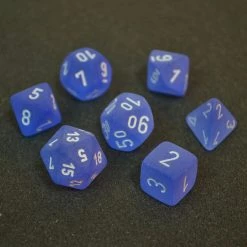 Chessex Frosted Poly 7-Die Set - Blue/White