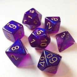 Chessex Gemini Black-Purple/Gold Poly 7 Die Set