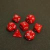 Dice Chessex Opaque Poly 7-Die Set - Red/White 1 Dice Chessex Opaque Poly 7-Die Set - Red/White