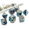 Chessex Tabletop Lab Dice Lustrous Alpestris/Orange 7-Die Set 2 Chessex Tabletop Lab Dice Lustrous Alpestris/Orange 7-Die Set