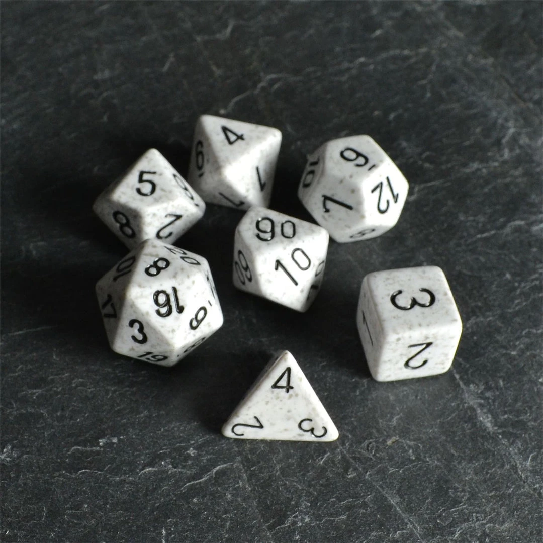 Chessex Speckled Poly 7 Set Artic Camo Tabletop 4 Chessex Speckled Poly 7 Set Artic Camo Tabletop