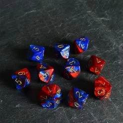 Chessex Gemini D10 Set Blue/Red/Gold