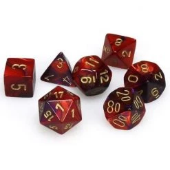 Chessex Tabletop Gemini Purple-Red/Gold Polyhedral 7 Die Set