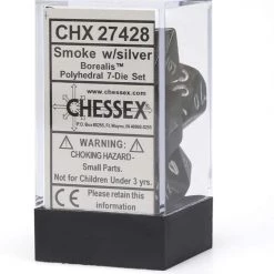 Chessex Tabletop Borealis Smoke/Silver Polyhedral 7 Die Set