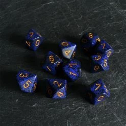 Chessex Speckled D10 Set Golden Cobalt Tabletop