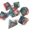 Chessex Gemini Poly 7 Set Red-Teal/Gold