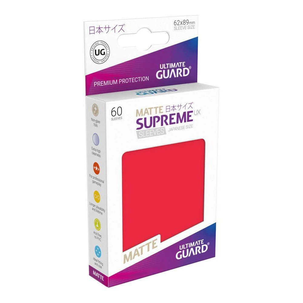 Tabletop Ultimate Guard Supreme UX Sleeves: Japanese Size Matte Red (60) 3 Tabletop Ultimate Guard Supreme UX Sleeves: Japanese Size Matte Red (60)