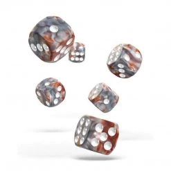 Oakie Doakie Dice Tabletop Oakie Doakie 16mm D6 Set Of 12 - Gemdice, Silver Rust