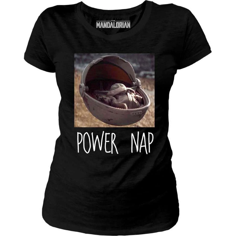 Star Wars The Mandalorian - Baby Yoda 'Power Nap' Ladies T-Shirt 4 Star Wars The Mandalorian - Baby Yoda 'Power Nap' Ladies T-Shirt