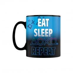 Playstation Gaming PS Eat Sleep Repeat Heat Mug