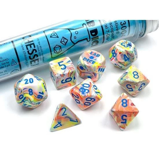 Chessex Lab Dice Festive Kaleidoscope 4 Chessex Lab Dice Festive Kaleidoscope