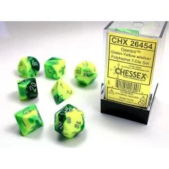 Chessex Tabletop Gemini Poly 7 Set Green-Yello