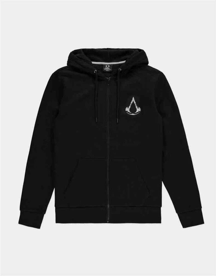 Geek-Aboo Assassin's Creed: Black Zip Crest Banner Hoodie 4 Geek-Aboo Assassin's Creed: Black Zip Crest Banner Hoodie