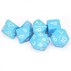 Chessex Tabletop Opaque Poly 7 Set Light Bl/W 5 Chessex Tabletop Opaque Poly 7 Set Light Bl/W