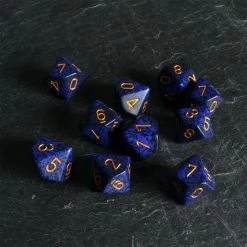 Chessex Speckled D10 Set Golden Cobalt Tabletop