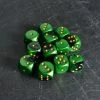 Chessex Gemini Black-Green/Gold D6 Dice Set 2 Chessex Gemini Black-Green/Gold D6 Dice Set