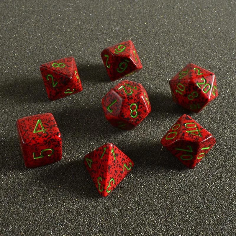 Chessex Dice Speckled Poly 7 Set Strawberry 3 Chessex Dice Speckled Poly 7 Set Strawberry