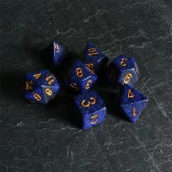 Chessex Speckled Poly 7 Set Golden Cobalt Tabletop