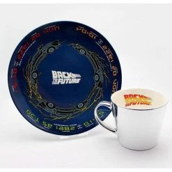 Back To The Future BTTF Car Mirror Mug & Plate
