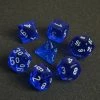 Chessex Translucent Poly 7-Die Set - Blue/White Tabletop 1 Chessex Translucent Poly 7-Die Set - Blue/White Tabletop