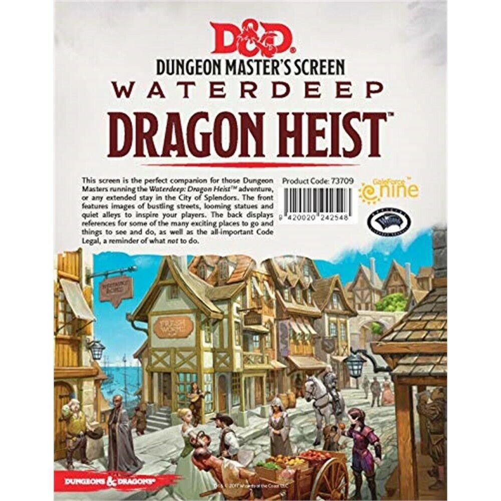 Dungeons & Dragons Tabletop D&D: Waterdeep Dragon Heist DM Screen 3 Dungeons & Dragons Tabletop D&D: Waterdeep Dragon Heist DM Screen