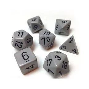 Chessex Dice Opaque Poly 7 Set Grey/Black 4 Chessex Dice Opaque Poly 7 Set Grey/Black