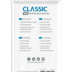 Ultimate Guard Classic Sleeves: Resealable Standard Size Transparent (100) Cards & Games