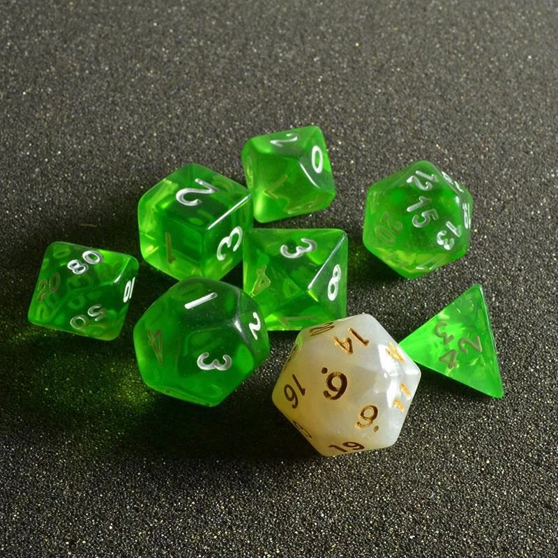 Sirius Dice Polyhedral Set Translucent Green 3 Sirius Dice Polyhedral Set Translucent Green