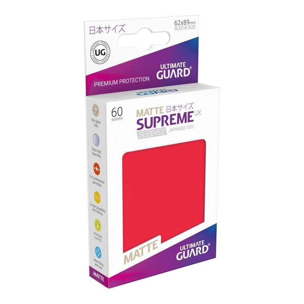 Tabletop Ultimate Guard Supreme UX Sleeves: Japanese Size Matte Red (60) 4 Tabletop Ultimate Guard Supreme UX Sleeves: Japanese Size Matte Red (60)